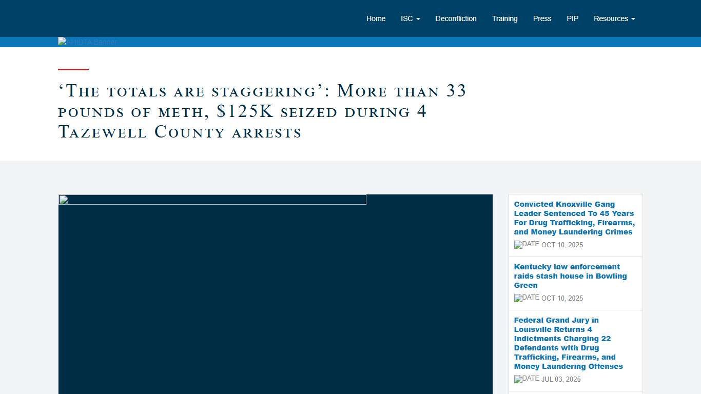 ‘The totals are staggering’: More than 33 pounds of meth, $125K seized during 4 Tazewell County arrests | AHIDTA